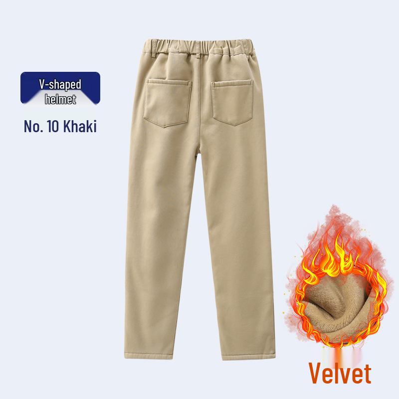 Khaki School Uniform Pants for Primary and Middle School: Boys' Spring/Autumn Cotton Casual Pants & Girls' Stretch Cotton Long Pants
