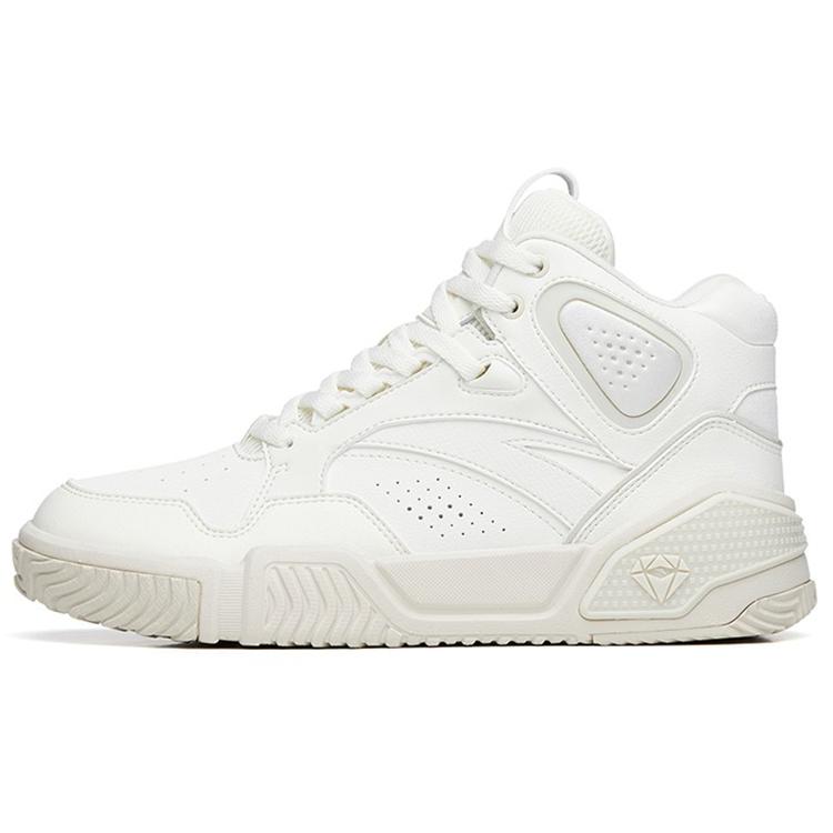 

Anta Lieyan1.0 Slip Resistant Cushioning Abrasion Resistant High top Skateboard Shoes Women s White Gray 122238090R-1 36.5