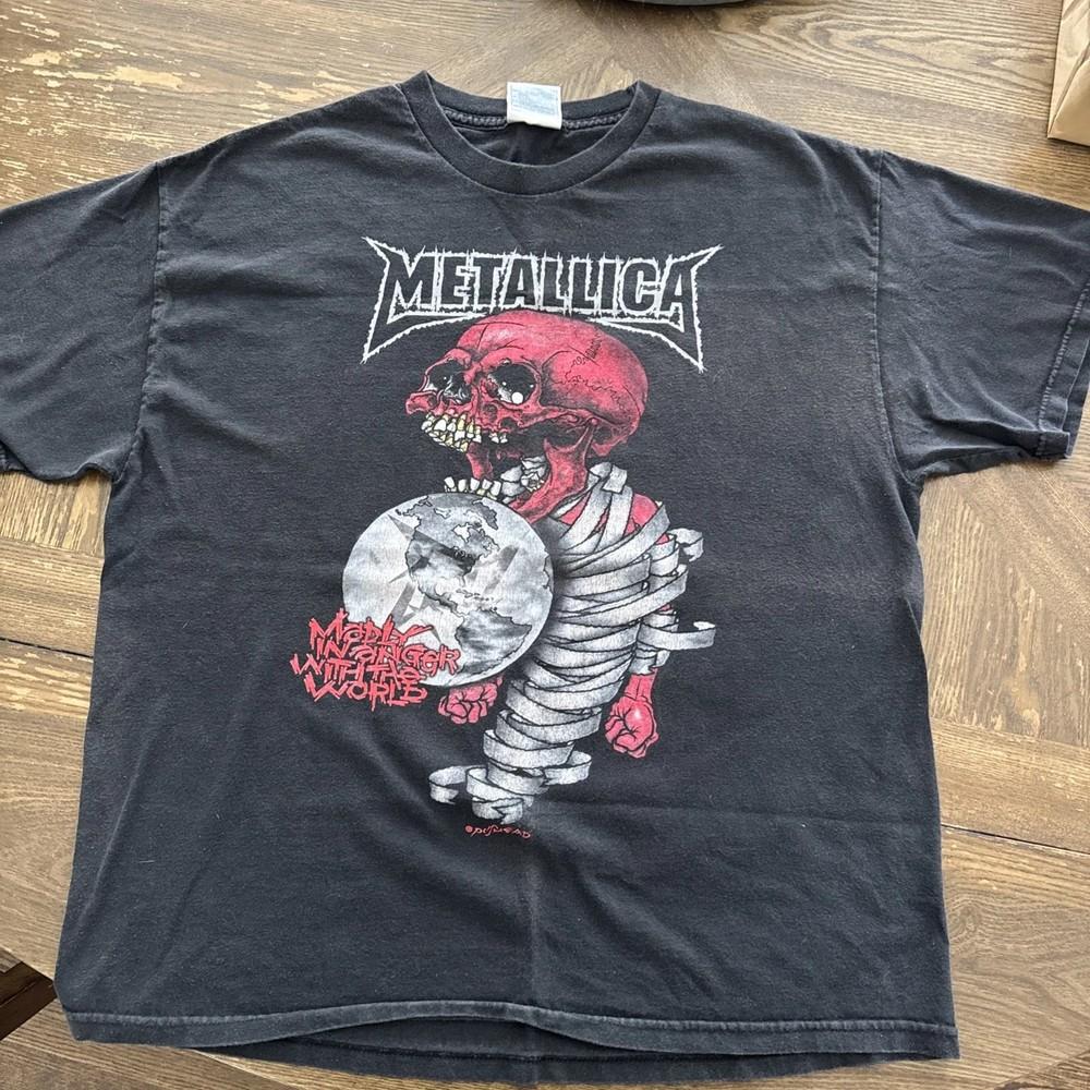 

Metallica 2004 Madly In Anger Tour Pushead Art Reprint S-4XL Unisex T-Shirt XXL