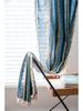 Yiman Qiyun Bohemian Striped Yellow Cotton-Linen Kitchen Curtain, Semi-Light-Blocking
