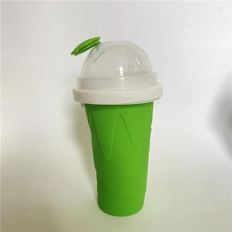 Rychle mražený silikonový pohár na smoothie, výrobník zmrzliny, stlačovací pohár, DIY výrobník mléčných koktejlů a ledové tříště, chladicí láhev na vodu, kuchyňský gadget