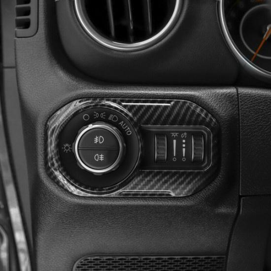 Autoscheinwerfer Lampe Schalter Knopf Abdeckung Zierleiste Dekor für 18+ Jeep Wrangler JL JLU JT