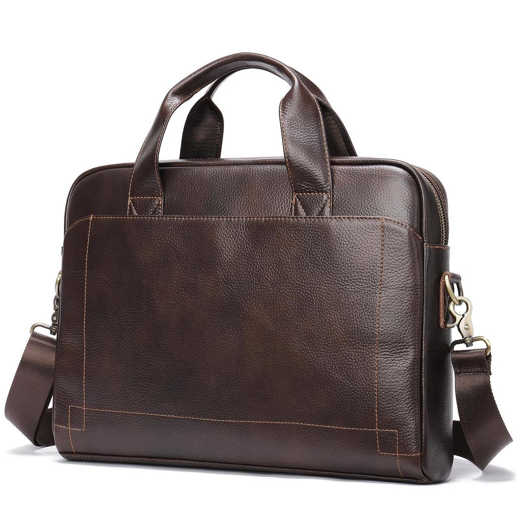 Men's Premium Leather Briefcase: Cowhide Handheld Business/Travel Computer Bag