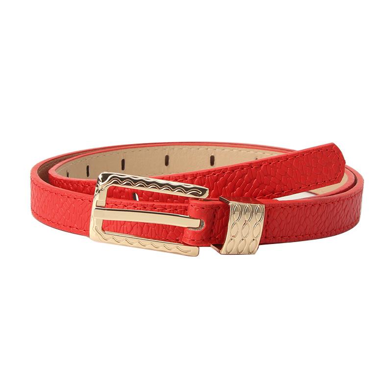 Summer New Simple and Versatile Dopamine Accessories for Women's Thin Belt Retro Fashionable Pin Buckle Pattern Decorative Belt