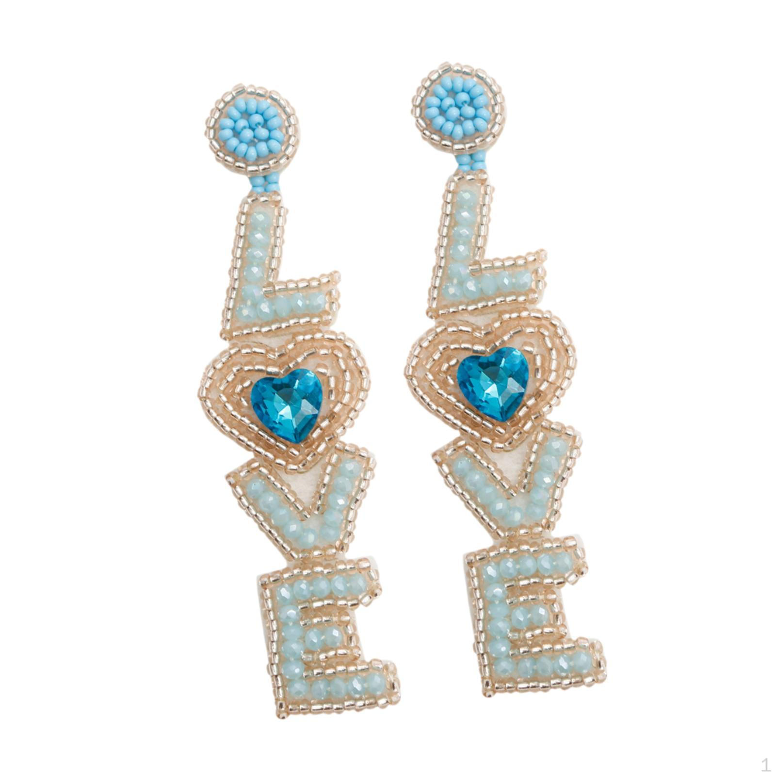 

Серьги-подвески ко Дню святого Валентина Креативные украшения светло-синий