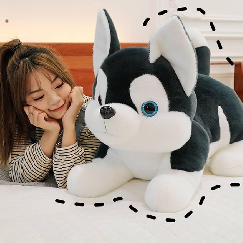 Weiches Plüsch Siberian Husky Spielzeug für Kinder Entzückendes Stofftier Kuscheltier