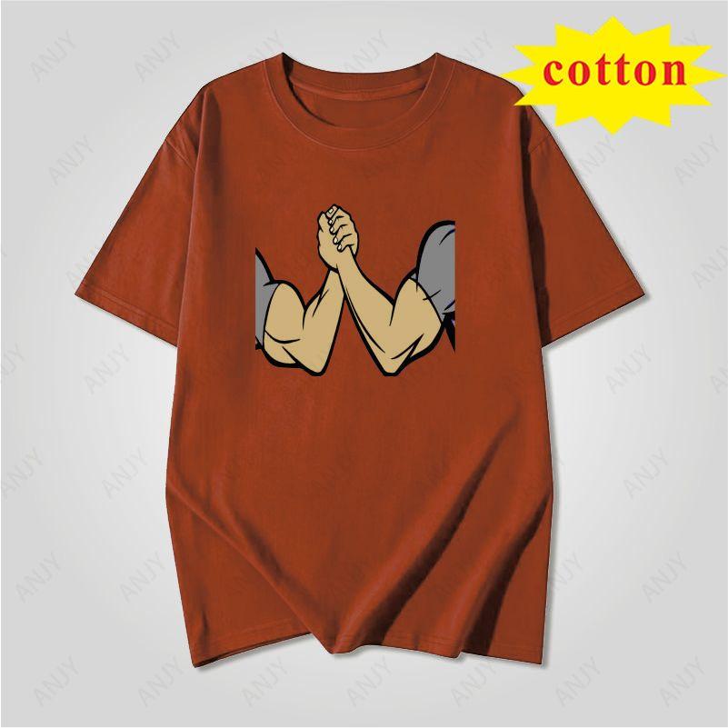 Simple Unity Handshake Printed Tshirt Versatile Basic Summer Unisex Top