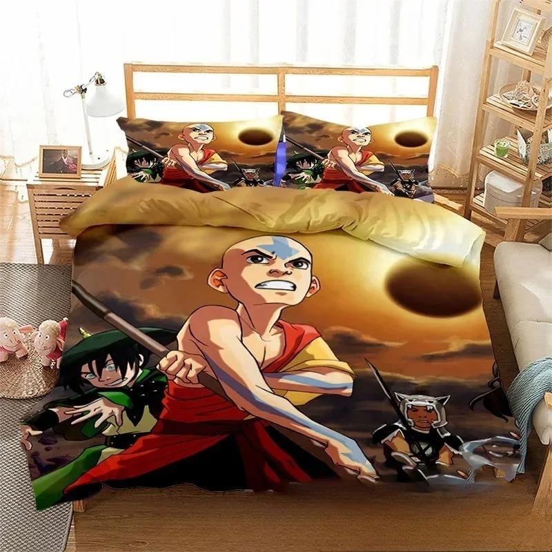 Avatar The Last Airbender Bedding Set Bed Supplies Set Kids Anime Duvet Cover Bed Comforter Set Bedding Single Double King Size