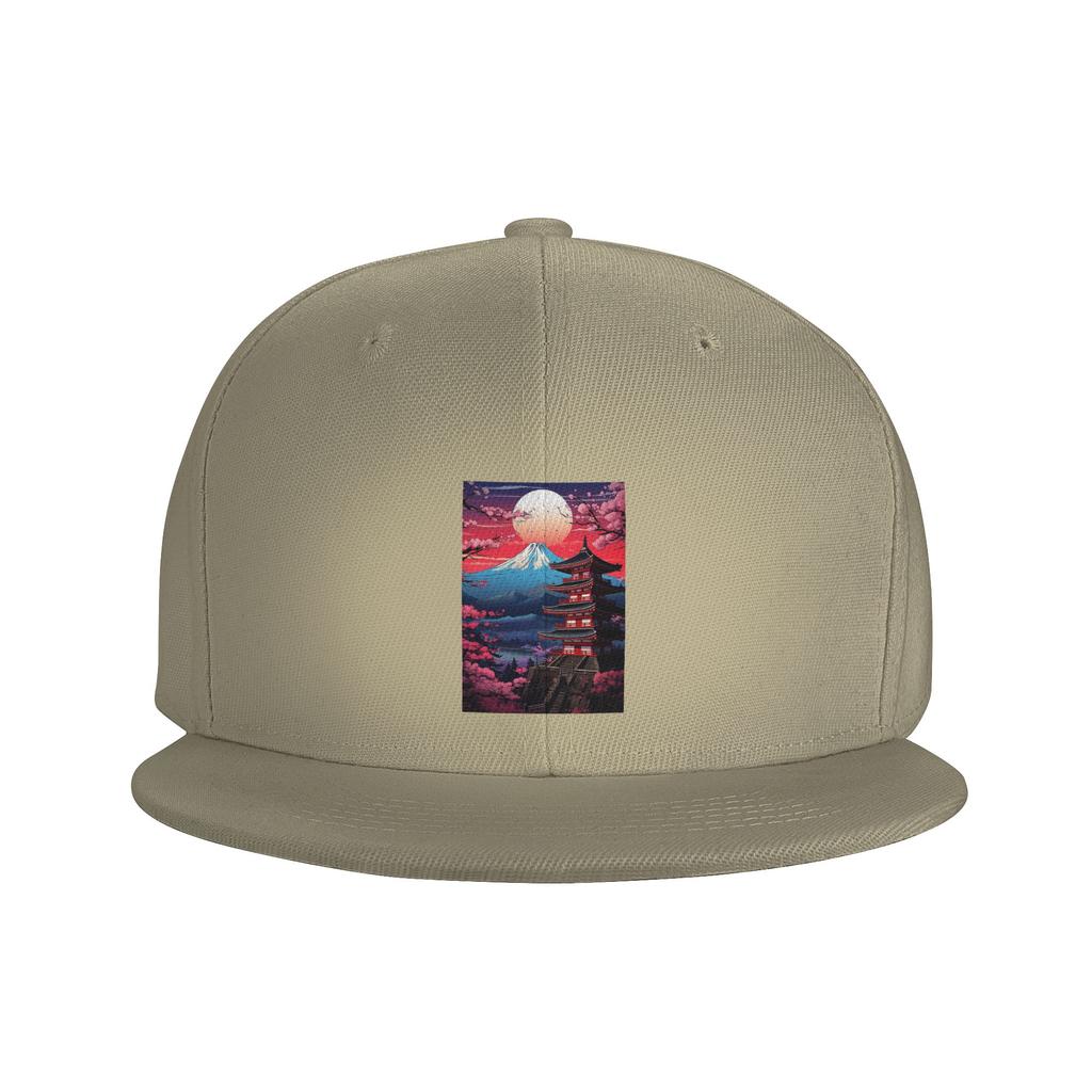 Japan Sakura Cherry Blossoms With A Red Rising Sun Baseball Caps Snapback Baseball Hats Casual Casquette Outdoor for Unisex