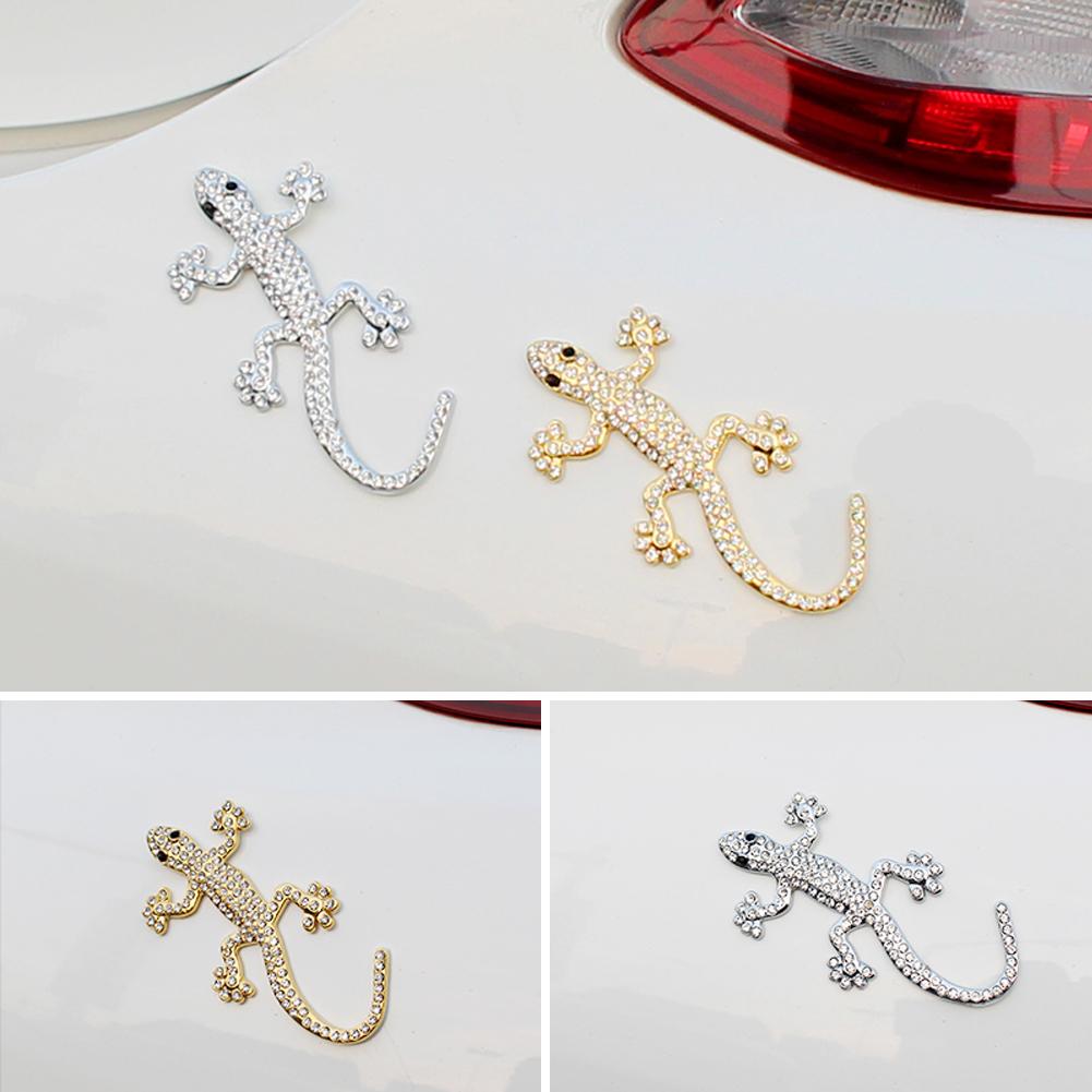 3D Rhinestone Diamond Lizard Gecko Car Sticker Decoration Badge Emblem Car-Styling Crystal Creative Auto Sticker Car Accessories