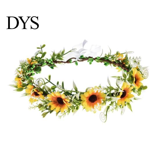 Green Leaf Hair Wreath Bridal Flower Crown Fairy Style Artificial Flowers Eucalyptus Forest Headband Chaplet Head for Weddings Beach Vacation