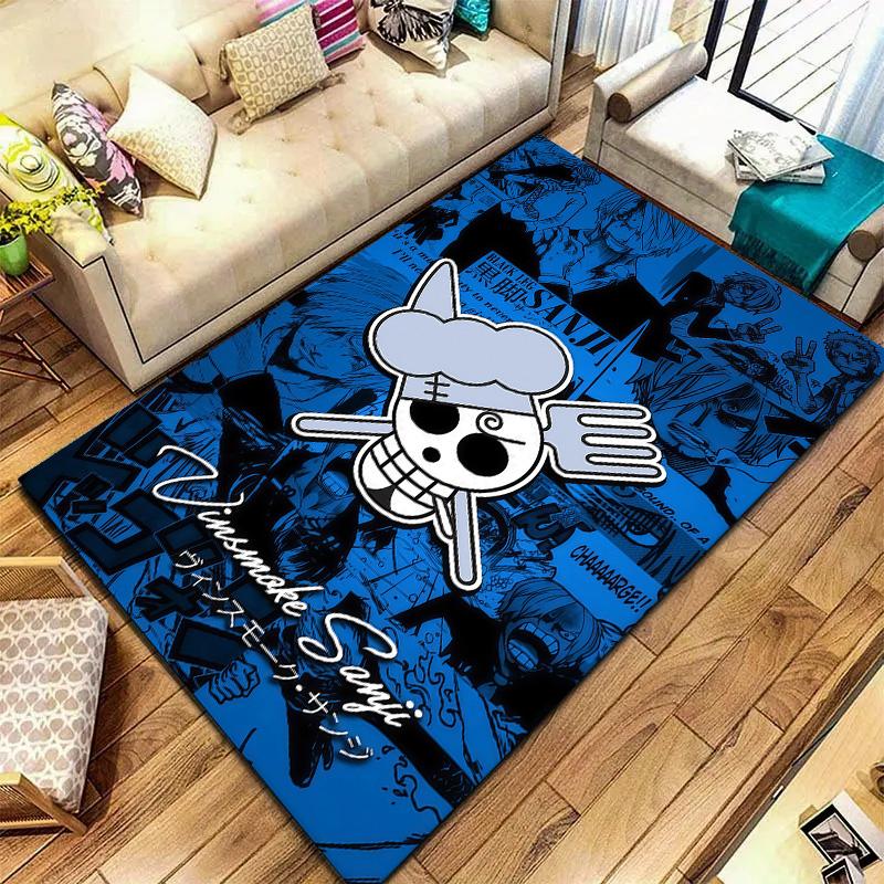 Tapis Tapis Tapis Pirates du Chapeau de Paille One Piece Pour Salon Chambre Maison Décoration de Canapé, Tapis de Sol Antidérapant pour Jouer aux Enfants