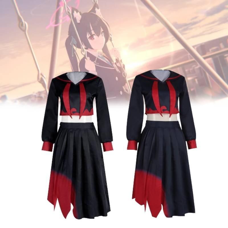 Vibrant Cosplay Costume Blue Archive Inspired Jk Uniform Polyester Fabric