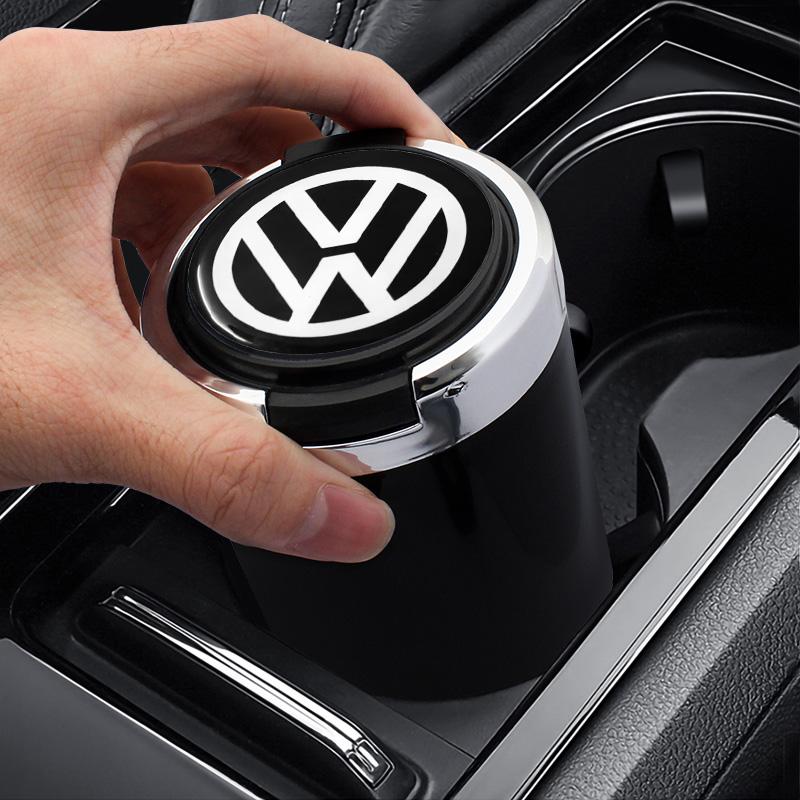 For Volkswagen B1 Car LED Ashtray Portable Smoke Ashes Holder Interior Accessorie For VW Passat B6 B7 B8 B9 Touareg Golf 5 6 7 GTI R Jetta MK6 MK7