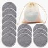 Reusable Bamboo Fiber Makeup Remover Pads 12pcs/Pack Washable Rounds Cleansing Facial Make Up Removal Pads Tools