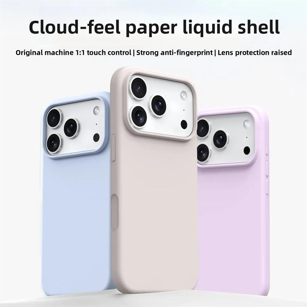 Custodia per Telefono in Silicone Liquido per IPhone 17 Pro Max Copertura Protettiva Morbida con Paraurti per IPhone Air 16E 16 15 14 13 Pro Max Funda Cases