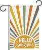 Hello Sunshine Garden Ag for Outside,Boho Summer Sunshine Yard Ags for Lawn Porch Outdoor Decorations 12x18 Double Sided