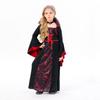 Bell Sleeve Halloween Clothing Stand Collar Children Medieval Printed Dress  Adults