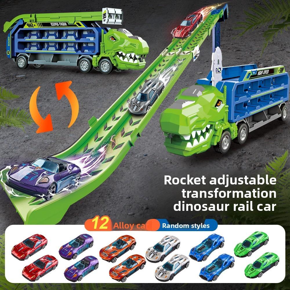 Dinosaur Rocket Orbiter Vehicles Alloy Car Toy Set For Kids Learning And Play