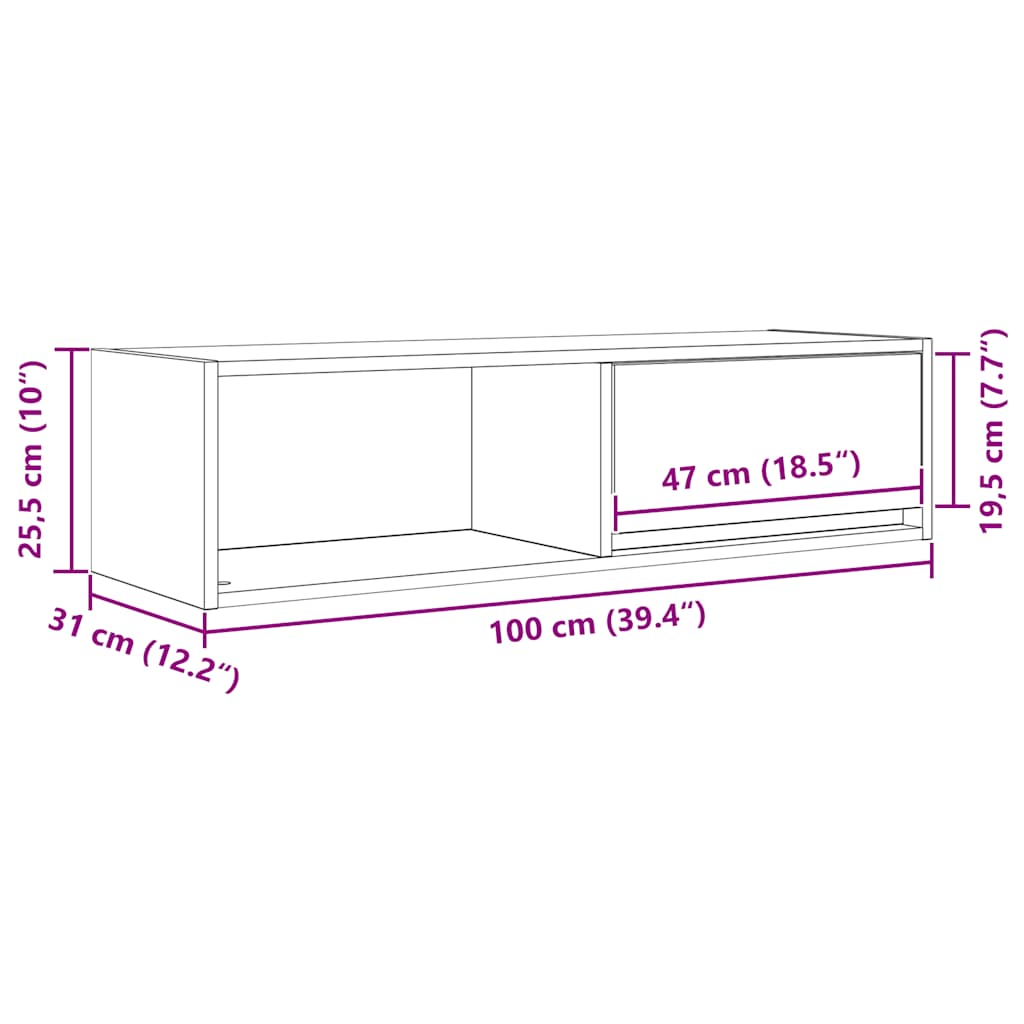 TV Cabinets 2 pcs Black Oak Effect 100 x 31 x 25.5 cm