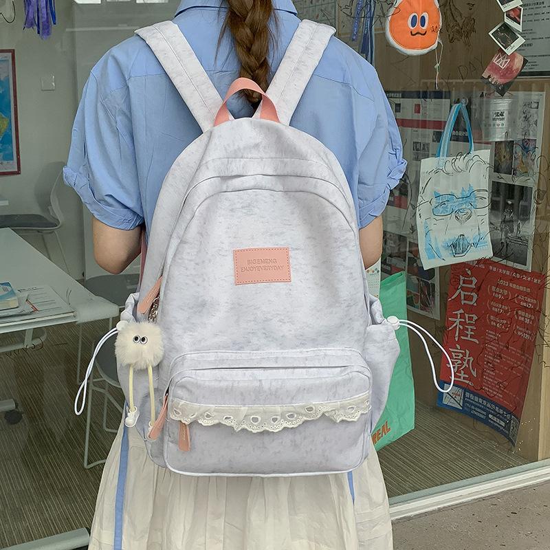 Schoolbag spring new Japanese ins ballet lace sweet soft girl travel small backpack Mori simple backpack