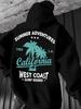 Men's California West Coast Hoodie Hip Hop Sports Casual Streetwear Summer Adventures Print Oversized Pullover Sweatshirt Tops
