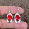 Italian Red Coral Gemstone 925 Sterling Silver Jewelry Earring 1.58" KKG-656