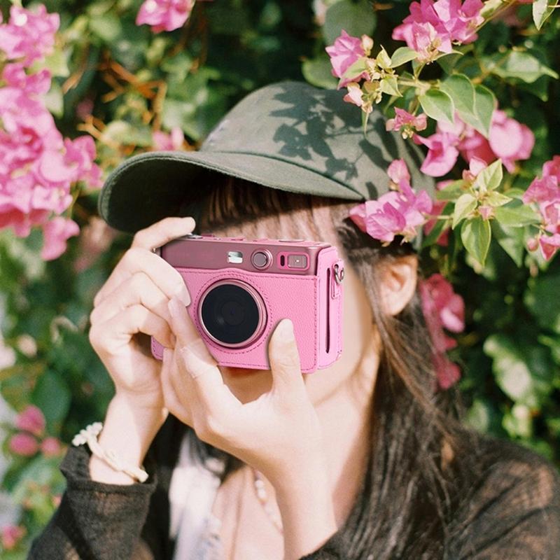 Stylish PU Leather Camera Bag for MiniEVO Camera Case Shoulder Bag with Soft AntiScratch Lining for Travel Photography