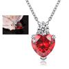 Clavicle Chain Red Love Stainless Steel Zircon Necklace Clavicle Chain Pendant for Dating