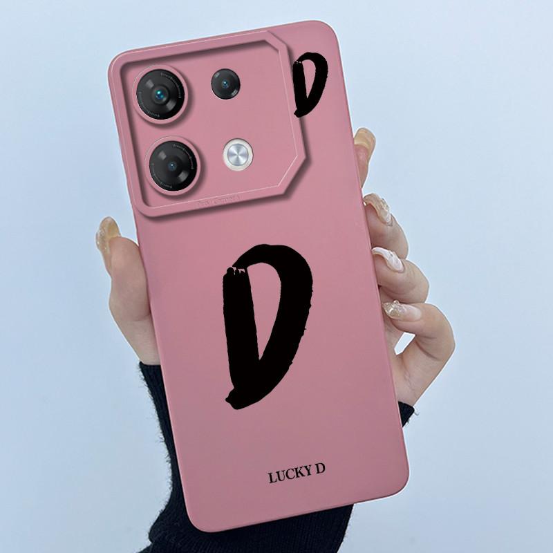 For Infinix GT 10 Pro X6739 Phone Case Lucky Initial Letter Matte Soft Silicone Shell For InfinixGT 10Pro GT10 Pro Cover Casing