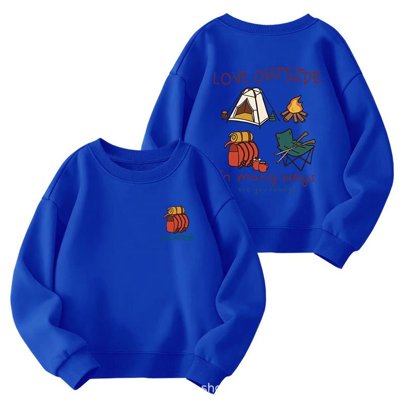Kids' Cartoon Print Crew Neck Sweatshirt – Casual, Lightweight, Spring/Autumn 2025