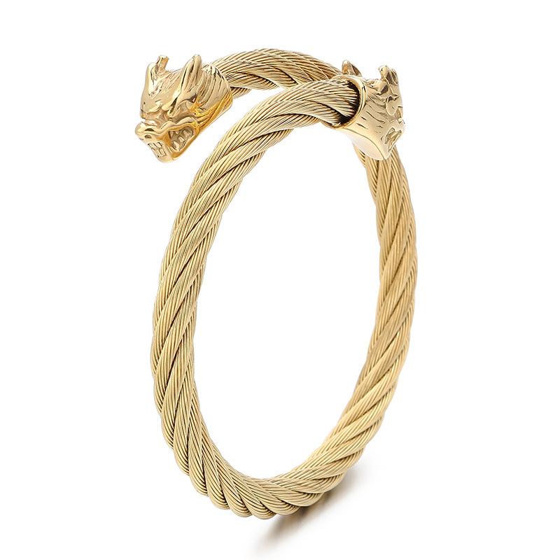 Creative Buweiya Wolf Head Open Bracelet Personalized Men 'S Titanium Steel Bracelet Jewelry 