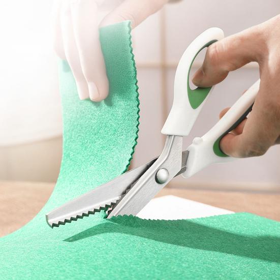 Stainless Steel Pinking Scissors Multipurpose Tailor Scissors Professional DIY Fabric Cutting Handheld Dressmaking Shears