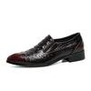 Men's Crocodile Pattern Leather Shoes: Pointed Toe Business Formal & Casual British Retro Style