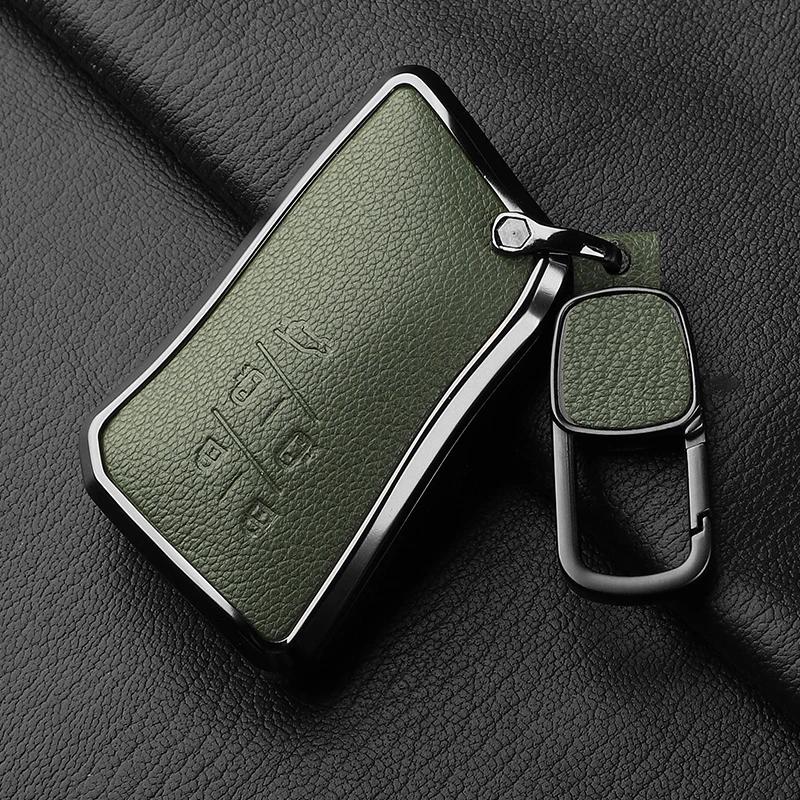 5 Button Metal and Leather Car Key Case Cover For Lexus LM350h LM500H  2024 Car Key Case Protect Fob