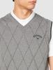 Pánská pletená vesta Golf C22219100 3L [Callaway] s výstřihem do V (Svetr s argyle vzorem/odpuzující vodu) / / 1022_Gray