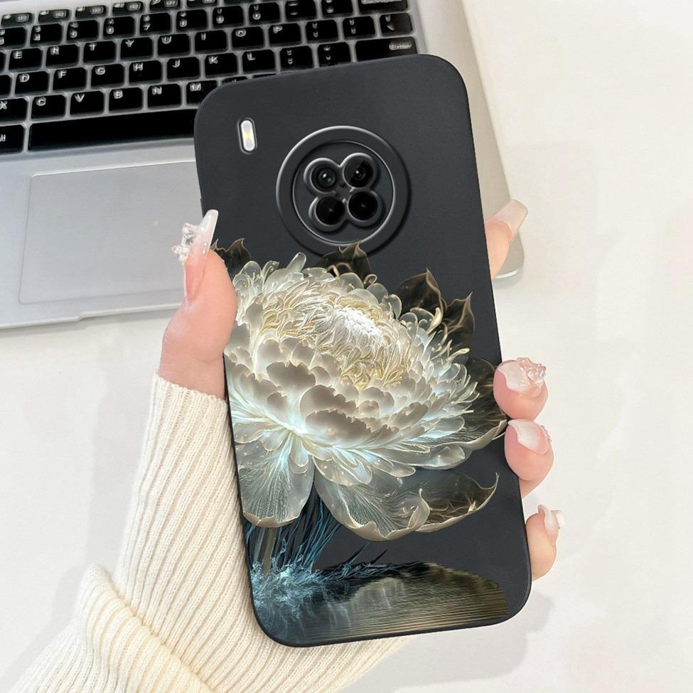 For Huawei Y9A Case Cover Luxury Fashion Flowers Kawaii Cute Cat Shockproof Phone Case For Huawei FRL-22 FRL-23 FRL-L22 FRL-L23