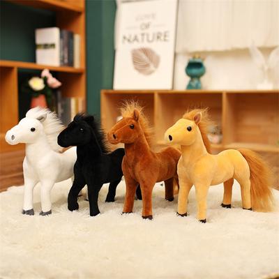 Real Foal Plush Toy White Horse Black Horse Sweat Blood BMW Children's Plush Toy Ornaments Thousand-mile Horse Doll