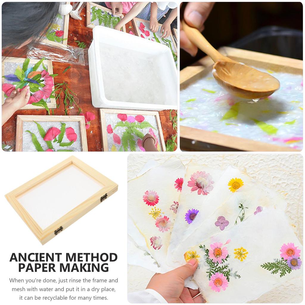 Wooden Mould Papermaking Craft Deckle Printing Toys Paper Making Frame Screen Diy Handmade Kit Kids Mold Tools For Frames Make