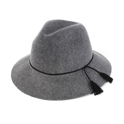Tassel wool floppy hat