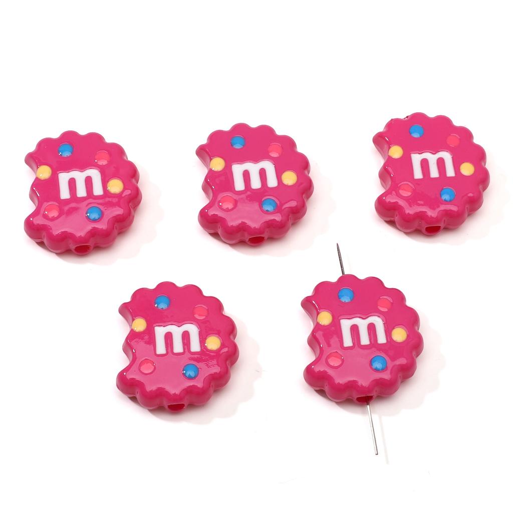 Doppelseitige Keks-Anhänger Emaille M Drip Design für DIY Schmuck 2 oder 10 Stück