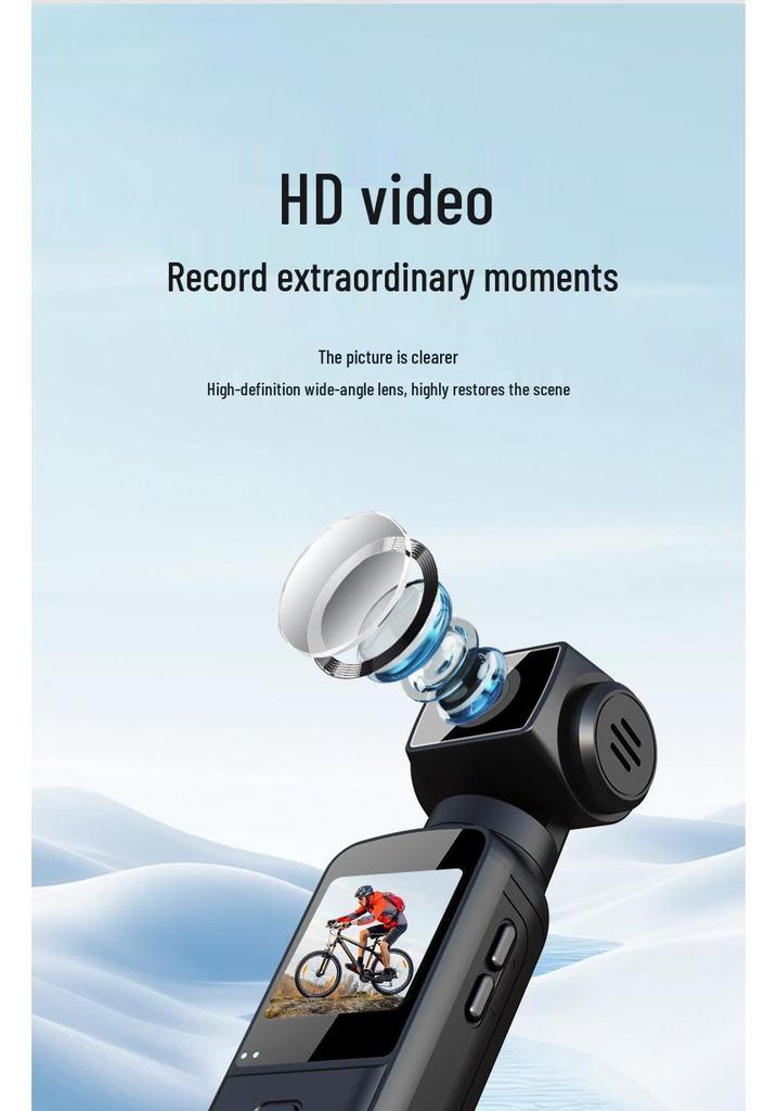 4K HD Sportkamera mit 270° drehbarem Handheld-Stabilisator