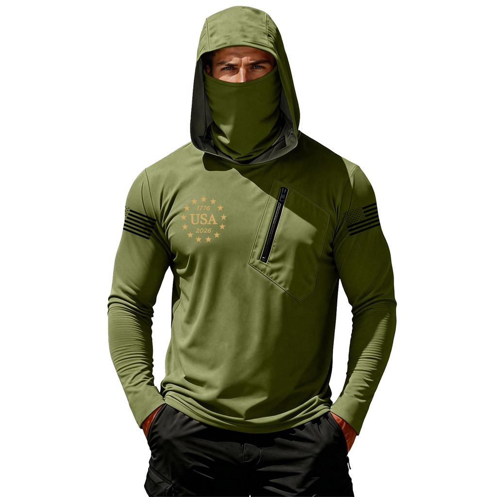 Herren Casual Kapuzen-Langarm-Sonnenschutz-Oberteil