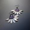 Luxury Green Zircon Drop Shape Boho Earrings for Women Fashion Engagement Zircon Long Purple Stone Dangle Earrings