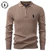 Polo Ralph Lauren Podzimní a zimní výšivka Nový pánský svetr s dlouhým rukávem Pletený svetr na půl zipu Business casual Tenký svetr