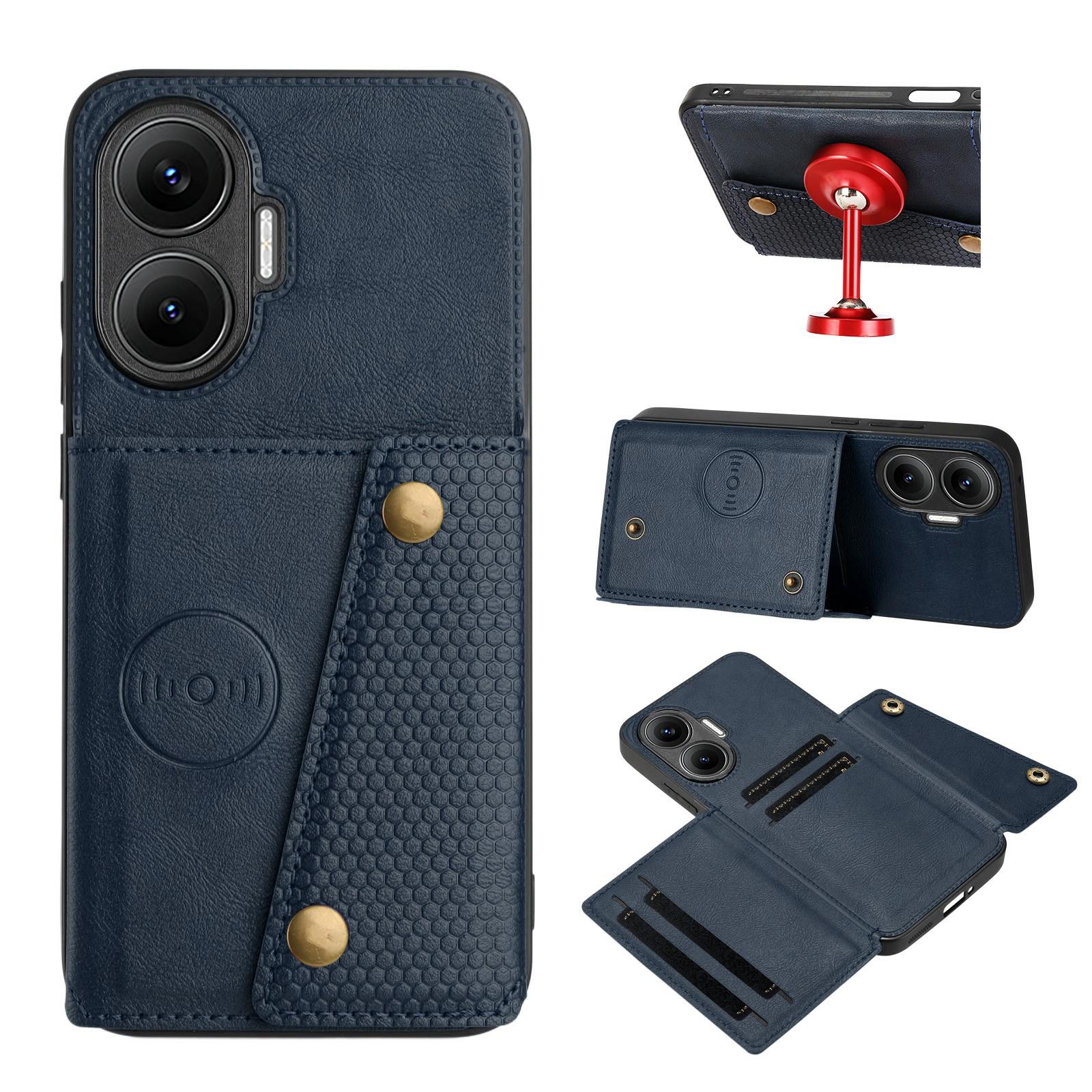 

For Xiaomi Redmi Turbo 4 Pro 5G/Poco F7 5G Case with Card Slots Kickstand Leather+TPU Phone Cover
