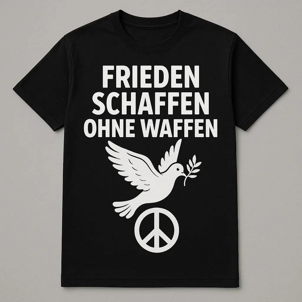 T-Shirt Frieden Schaffen Ohne Waffen Friedenstaube Peace MotivWird in neuem Fenster oder Tab geöffnet