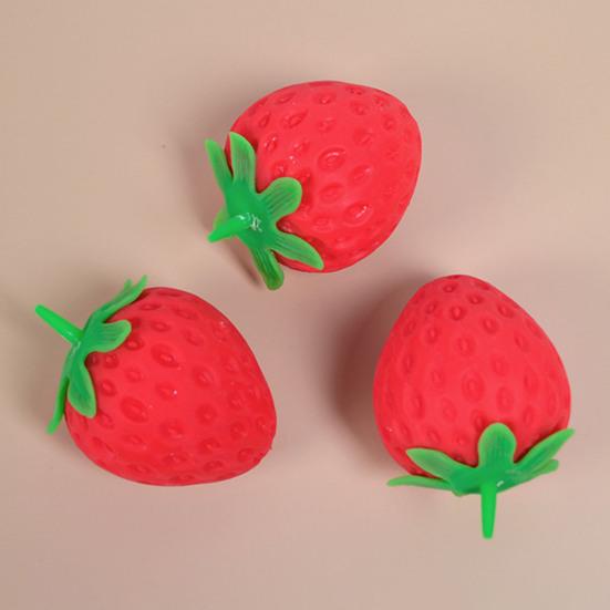 Decompression Toy Soft Comfortable Touch TPR Rubber Strawberry Stress Fidget Toy for Child