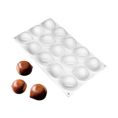 Silikon Gel Französische Mousse Kuchenform, 3D Backzubehör, DIY Schokolade Seife Kerzenform, 15 Vertiefungen, Chinesische Kastanie