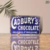 Vintage Chocolate Tin Sign - 12x8" Metal Wall Decor for Man Cave, Kitchen & Home - Easy Hang with Pre-Drilled Holes, Sign, Pre-D